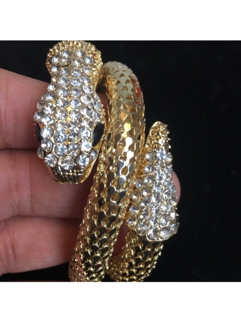 Egyptian snake wrap bracelet w/ rhinestone